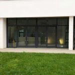 Commercial shop front installation with double commercial entrance doors