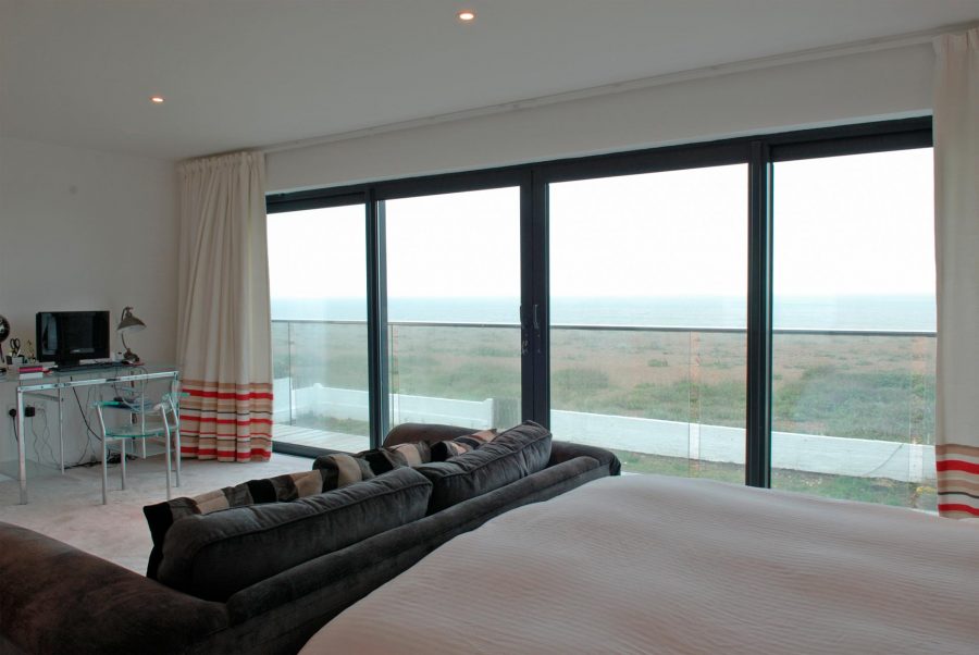 Black aluminium sliding patio door