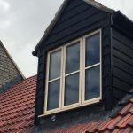 Aluminium window with cream finish