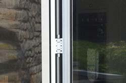 White bifold door hinges