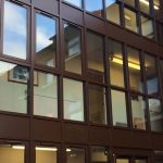 Aluminium window wall with top hung casement windows