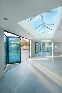 Lantern roof installed in residential extension