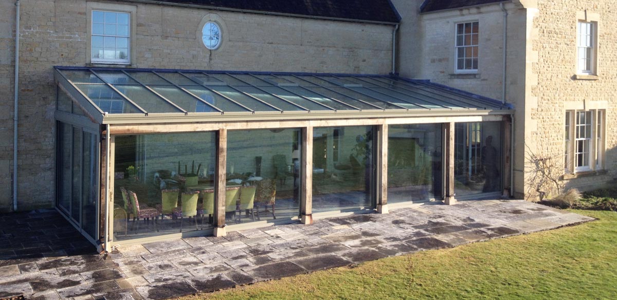Large lean to conservatory project with aluminium roof