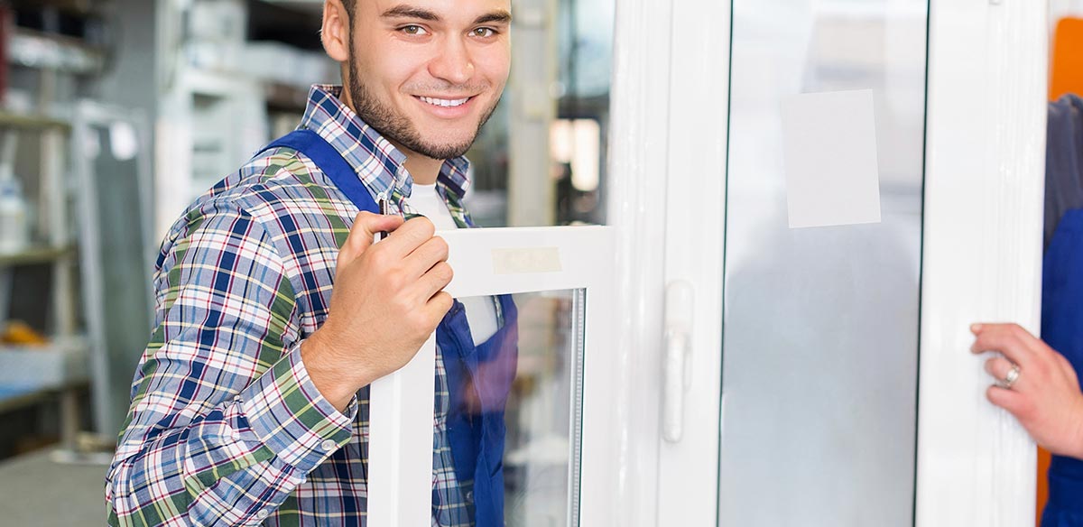 A window manufacturer in a factory