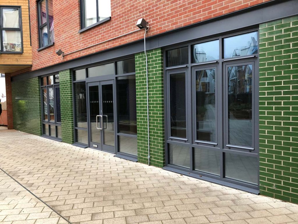 Aluminium casement windows and doors installed for commercial project in Bristol